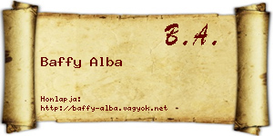 Baffy Alba névjegykártya